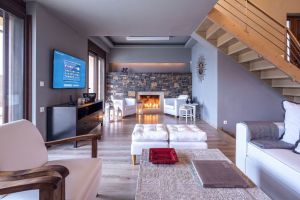 Elounda Beach Front Villa - Living Room